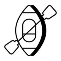 une linéaire conception icône de canoë vecteur