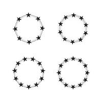 Cadre étoiles dans cercle avec cercle lignes isolé vecteur illustration.