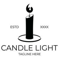 bougie lumière ancien logo illustration vecteur