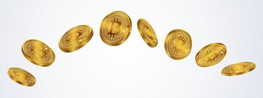 ensemble d'isolats de pièces bitcoins b vecteur