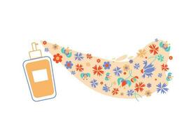 parfum dans une bouteille. floral fragrance, parfum. fleurs. vecteur illustration sur isolé Contexte.