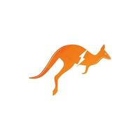kangourou sauter logo modèle vecteur illustration Couper avec foudre verrouiller.