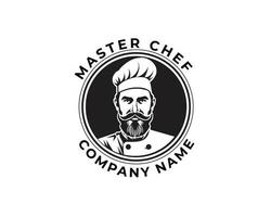 professionnel Maître chef logo modèle conception, restaurant logo mascotte chef avec chapeau et moustache logo conception inspiration vecteur modèle, eps fichier