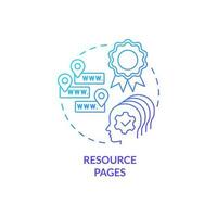 Ressource pages bleu pente concept icône. problème solution. contenu pour affilier site Internet abstrait idée mince ligne illustration. isolé contour dessin vecteur