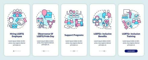 création lgbtq compris lieu de travail l'intégration mobile app filtrer. procédure pas à pas 5 pas modifiable graphique instructions avec linéaire concepts. interface utilisateur, ux, gui modèle vecteur