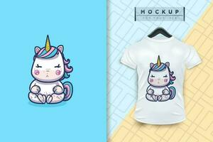 une mignonne Licorne mascotte dessin animé personnage conception vecteur