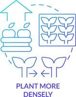plante plus à forte densité bleu pente concept icône. montant de les plantes. en augmentant agriculture productivité abstrait idée mince ligne illustration. isolé contour dessin vecteur