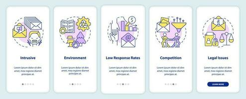 défis de direct commercialisation l'intégration mobile app filtrer. procédure pas à pas 5 pas modifiable graphique instructions avec linéaire concepts. interface utilisateur, ux, gui modèle vecteur