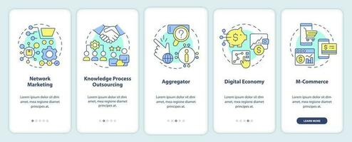 émergente affaires les tendances l'intégration mobile app filtrer. procédure pas à pas 5 pas modifiable graphique instructions avec linéaire concepts. interface utilisateur, ux, gui modèle vecteur