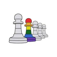 échecs Les figures. le sexe différences, lgbt concept. ne pas comme plus personnes. main tiré vecteur illustration.