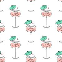 sans couture modèle, rafraîchissant fruit des cocktails sur une blanc Contexte. les boissons arrière-plan, textile vecteur