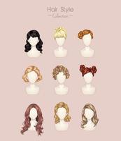 illustrations vectorielles de styles de cheveux vecteur