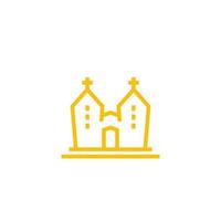 icône de l & # 39; église dans un style linéaire isolé sur blanc vecteur