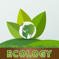 concept de terre verte avec des feuilles vecteur