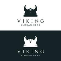 viking guerrier casque logo conception avec Facile cornu casque. vecteur