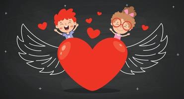 concept d & # 39; amour avec des personnages de dessins animés vecteur