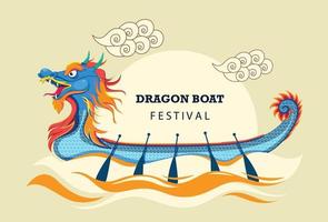 festival des bateaux-dragons chinois vecteur