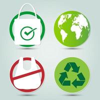 l'écologie et l'environnement sauvent le concept du monde pas de sacs en plastique vecteur