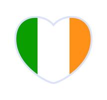 drapeau de l'Irlande en forme de coeur vecteur