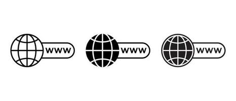 la toile, site Internet www icône vecteur. site l'Internet symbole concept vecteur