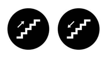 en haut et en bas icône vecteur. escaliers symbole isolé cercle Contexte vecteur