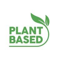 plante basé logo. circulaire forme base avec plante feuille. végétalien et végétarien amical badge. vecteur