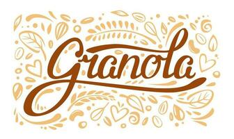 granola céréale nourriture étiquette ou contour Contexte vecteur