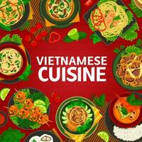 vietnamien cuisine menu couverture, asiatique nourriture vaisselle vecteur