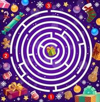 des gamins Jeu labyrinthe, Noël Labyrinthe avec cadeaux vecteur