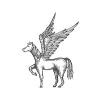 grec Pégase avec ailes, fort mythologie animal vecteur