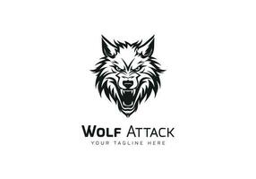 agressif et dangereux Loup logo icône moderne noir Loup logo vecteur