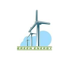 vent turbine, vert énergie, Puissance et électricité vecteur