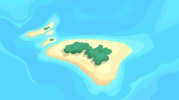 Vue de dessus des îles inhabitées vecteur
