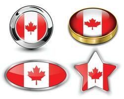 Canada, canadien drapeau boutons génial collection, haute qualité vecteur illustration.