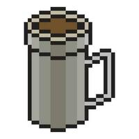 café agresser avec pixel art vecteur