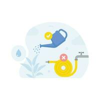 l'eau économie illustration concept. enregistrer le l'eau Ressources durable consommation, Coût efficace mode de vie vecteur