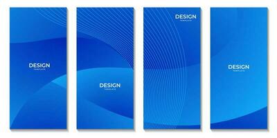ensemble de brochures avec abstrait bleu vague pente Contexte pour affaires vecteur