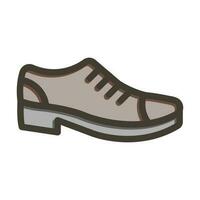 des chaussures vecteur épais ligne rempli couleurs icône conception