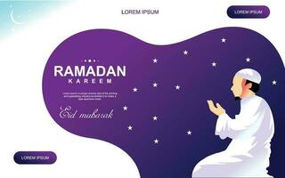 Ramadan social médias Publier vecteur décoration islamique religieux Festival et eid ramzan kareem mubarak