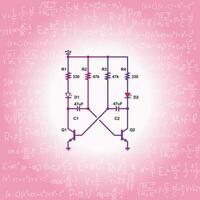 une circuit diagramme avec le nombre de Composants étiqueté pour la physique abstrait vecteur Contexte.