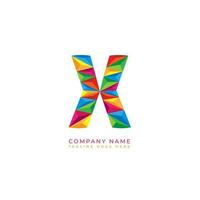 coloré lettre X logo conception pour affaires entreprise dans faible poly art style vecteur