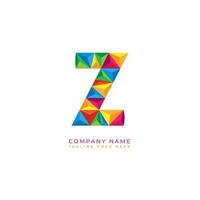 coloré lettre z logo conception pour affaires entreprise dans faible poly art style vecteur