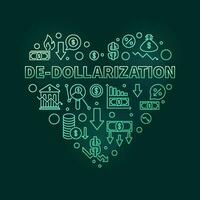 dédollarisation cœur vecteur vert bannière - USD devise dédollarisation illustration