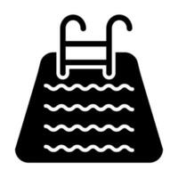 nager bassin vecteur glyphe icône conception