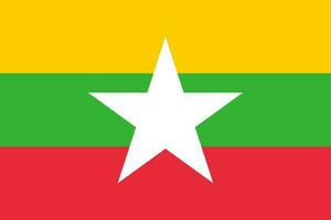 drapeau du myanmar, couleurs officielles et proportion. illustration vectorielle. vecteur