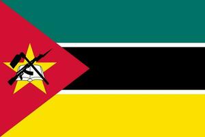 drapeau du mozambique, couleurs officielles et proportion. illustration vectorielle. vecteur