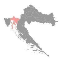 primorje gorski kotar comté carte, subdivisions de Croatie. vecteur illustration.