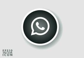 WhatsApp logo. WhatsApp social médias icône logotype. WhatsApp plat icône modèle noir Couleur modifiable. WhatsApp plat icône symbole vecteur