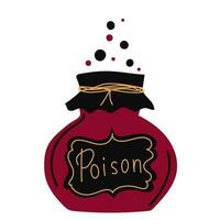 poison bouteille isolé sur blanc Contexte. décoratif élément pour Halloween. vecteur illustration. plat style.