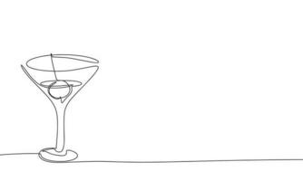 Margarita cocktail continu ligne dessin élément isolé sur blanc Contexte pour décoratif élément. vecteur illustration de de l'alcool boisson dans branché contour style.